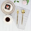 INFEI Plain Striped Cotton Linen Blended Dinner Cloth Napkins -