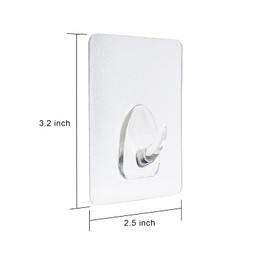 Rairsky QVC Magic Hooks, Pack of 6 Magic Hooks, Original, Waterproof Wonder Hooks for Kitchens and Bathrooms, Max 10 kg (6 x 8 cm)