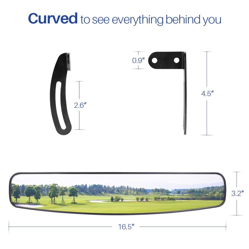 BETOOLL 16.5" Wide Rear View Convex Golf Cart Mirror for