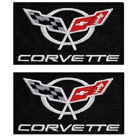 Patch Force Corvette Racing Checkered Flags Patch 2PC Bundle Set - Iron on sew on B150