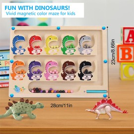 Magnetic Colour and Number Maze Montessori Toy for Children Aged 3+ Wooden Puzzle Activity Board Educational Counting Toy for Toddlers Boys Girls Preschool Kids