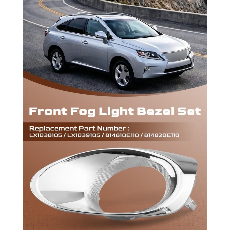 Xumdovipu Front Left and Right Fog Light Bezel Set Fit