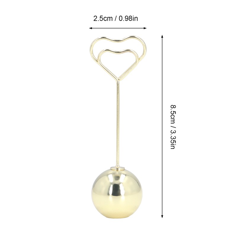 2Pcs Table Number Holder Heart Shaped Firm Stable Premium Metal