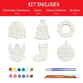 ORIENTAL CHERRY Christmas Crafts for Kids - Decorate and Paint Your Own Resin Ornaments Kits (Includes Paints Brushes) - DIY Xmas Holiday Activities Bulk for Toddlers Girls Boys Ages 3-5 4-8 8-12