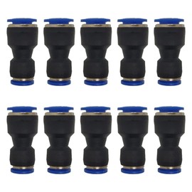 zjxed 10mm OD x 8mm OD Pneumatic quick Connector Push to Connect fittings Straight reducer Union/Coupler (Pack of 10