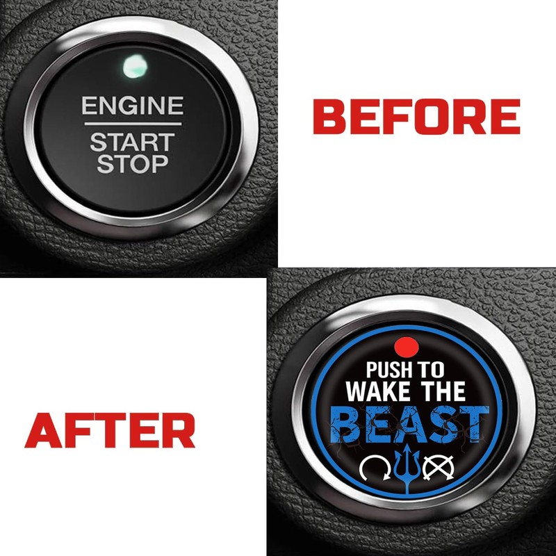 TOOLEPIC Blue Engine Start Button Cover for Ford F-150, Raptor,