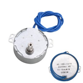 Homeswitch Metal TYC-50 Double Flat Shaft CW/CCW Undirectional Speed Reduction Synchronous Motor AC110V 15-18RMP Silver