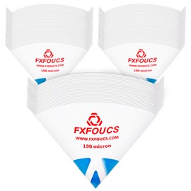 FXFOUCS Tools 100 Pack of Premium Paint Strainers with 190 Micron Fine Mesh Filters - 3D Printing Ultra-Flow Blue Nylon Cone Strainers for Paint and Fluid Filtration