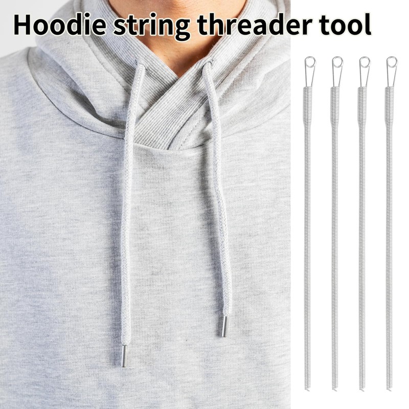 6 Pcs Spring Drawstring Threader Tool,Metal Elastic Rope Threader Clip,Drawstring