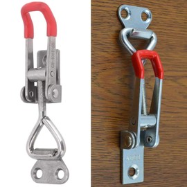 2Pcs Adjustable Toggle Clamp 304 Stainless Steel Toggle Catch Latch Hasp Clip Clamp Buckle Quick Fixture Hand Tool
