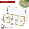 HighFree Gold Glass Tea Bags Box with 3 Compartments, Countertop