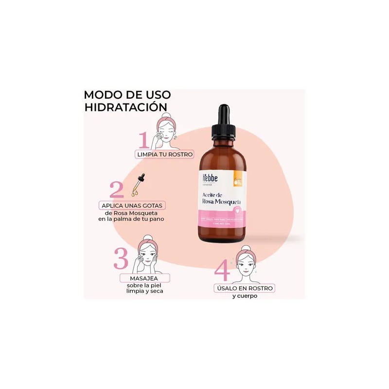 Aceite de Rosa Mosqueta Hebbe Cosmetics Kit 3x50ml Prensado Fro