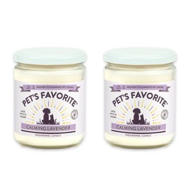 Pet's Favorite - Tested & Proven - Odor Eliminating Candle, Pet-Friendly Scented Candle, in 7 Great Fragrances – 70-Hour Burn Time, Cotton Wick (Calming Lavender, Pack of 2)