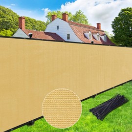 UPGRADE Privacy Fence Screen 8x1ft Commercial 220GSM Fence Panel with Brass Grommets Heavy Duty Perfect for Outdoor Backyard,Customizable,Sand