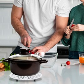 2 Pack Cast Iron Trivets, Decorative Oval Trivet 9.6"x7.3", Heat Resistant Metal Trivets for Hot Dishes Pots Pans Plates Teapot, Heavy Duty Cast Iron Pot Holder for Kitchen Countertops Dining Table