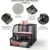 FORKLS Desk Organiser - Metal Mesh Pen Holder with 4