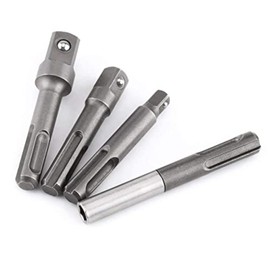 SDS Plus Bits Adapter 1/4" Hex Socket Adaptor to 1/4" 3/8" 1/2" Impact Socket Adapter Set for Screws/Nuts/Any Drill and Handheld Driver 4 PCS