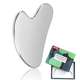 Rena Chris Gua Sha Facial Tool, Stainless Steel Gua Sha Board for SPA Acupuncture, Metal Gua Sha for Body Face Neck and Eye, Skin Care Gift for Woman