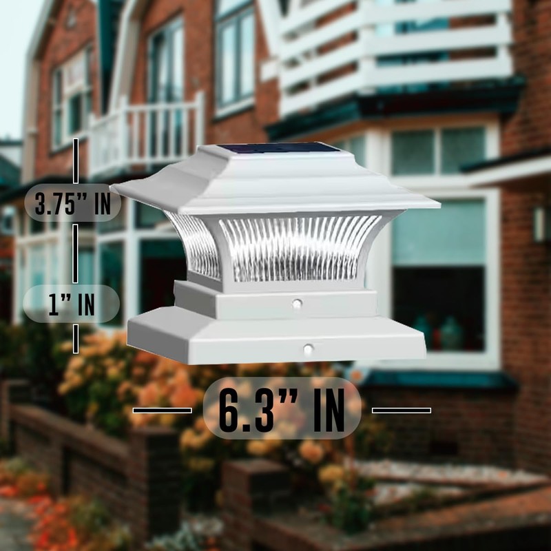 NINJAMO Outdoor LED Post Cap Solar Powered Cap Weather Resistant