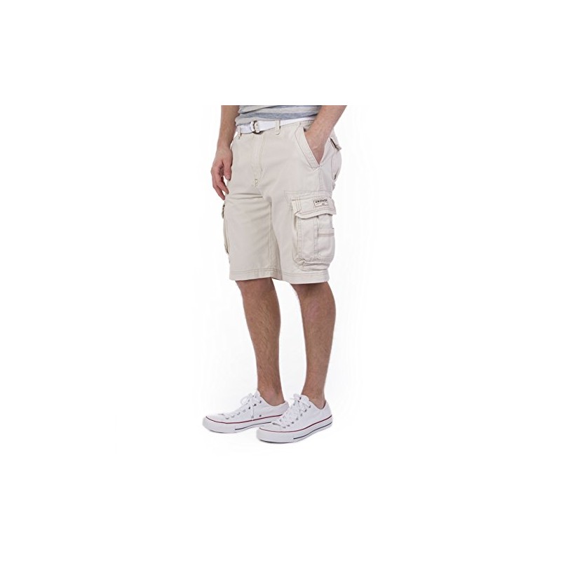 UNIONBAY Men's Survivor Belted Cargo Short, Stone, 38