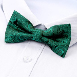 Alizeal Banded Adjustable Length Pre-Tied Boys Bow Tie for Birthday Party, 081-Dark Green