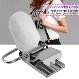 Sturdy Silver Metal Clips for Suspender Braces, Fine Machining, High Strength, DIY Clothes Accessory, Replacement Clamps for Suspender (25mm)