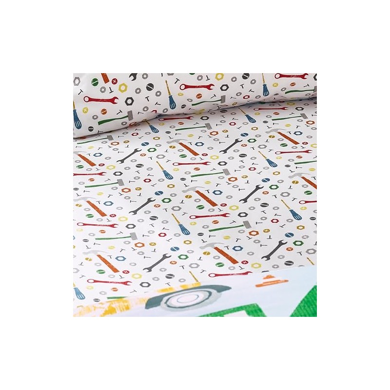 Catherine Lansfield Kids Digger Dreams Junior Fitted Sheet Blue