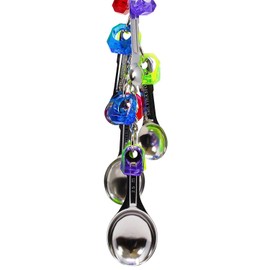 Bulzeu Toy Mini Birds Bird Bird Toy Parrots Stainless Steel Grey Gabon Toys Spoon Necklace, Macaws, Cockatoos, multicoloured