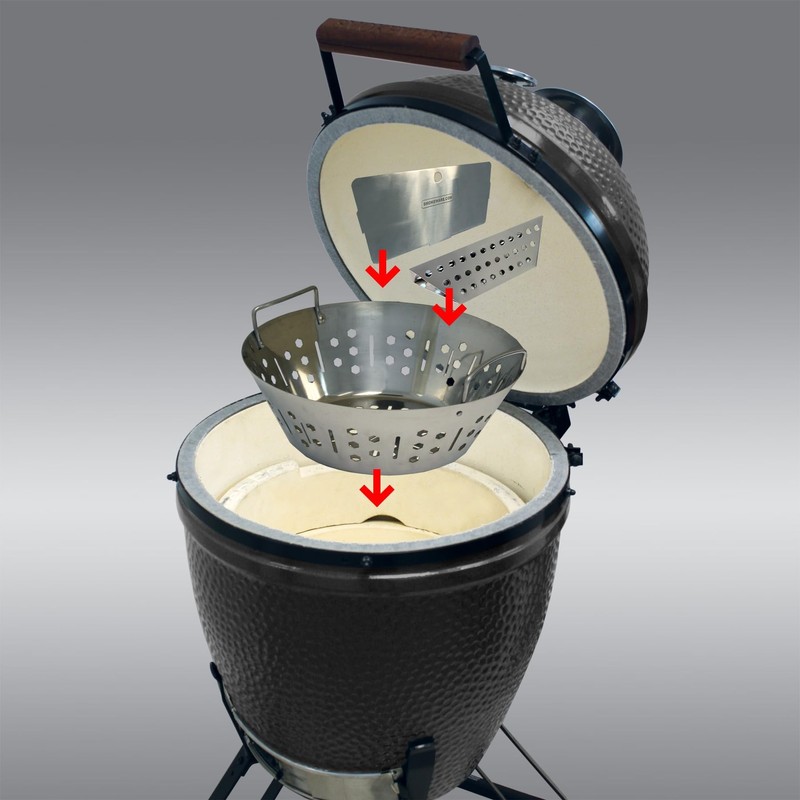 Stainless Steel Charcoal Basket Combo for Large Big Green Egg,