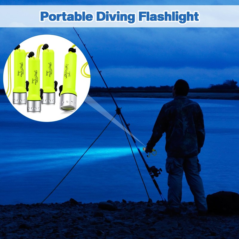 Retisee 4 Pack Scuba Diving Flashlight, 1000 Lumen T6 LED