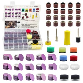 AutKerige 334 PCS 1 Inch Sanding Discs, 60 to 10000 Grit Aluminum Oxide Hook and Loop Sandpaper for Rotary Tools, with Backing Pad Accessories Kit for Wet Dry Sanding