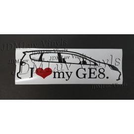 JDM I love my GE8 Honda Fit Sticker Decal 09-13 JDM jazz