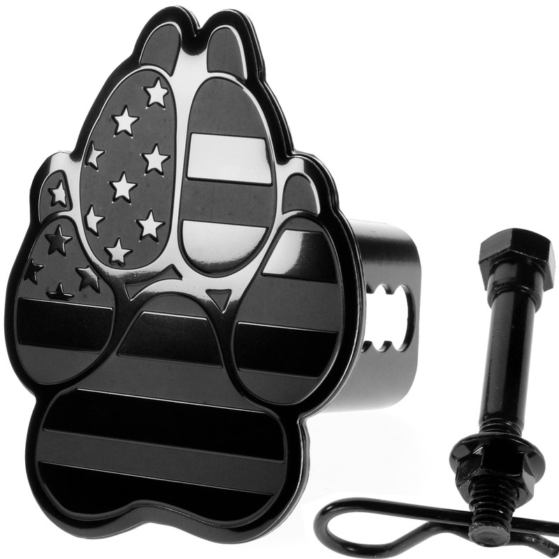 eVerHITCH K9 Dog Paw Print Flag Metal Trailer Hitch Cover
