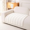 Ivory Faux Rabbit Fur Sofa Cover 35x82, Plush Couch Protector