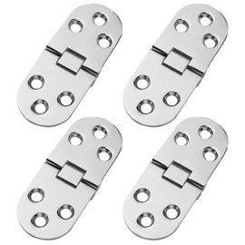 Antrader 4-Pack Silver Butler Tray Hinge 180 Degree Heavy Duty Flip Top Hinge for Folding Tables, 3.1"x1.1" with 24 Screws