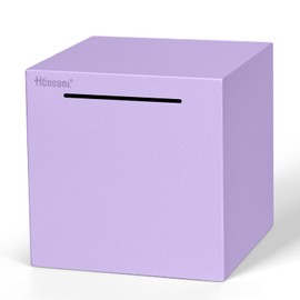 Hicocool Piggy Bank for Adults Must Break to Open, Unbreakable Stainless Steel Money Saving Box (Purple, 5.9 inch)
