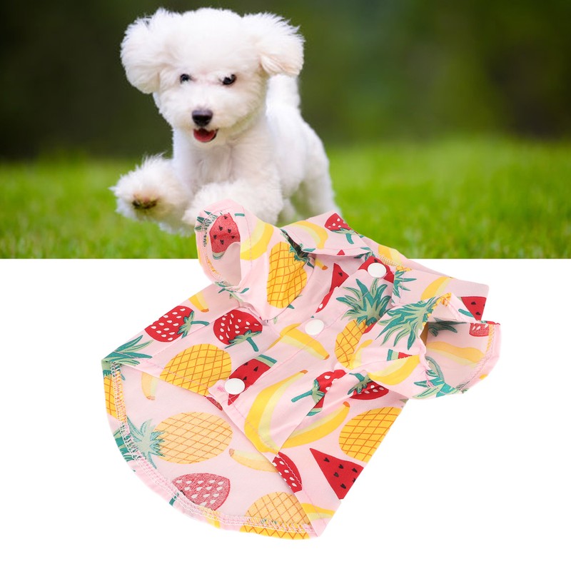 Dog Fruit Print Shirt Breathable Cool Fashionable Cute Pet Clothes