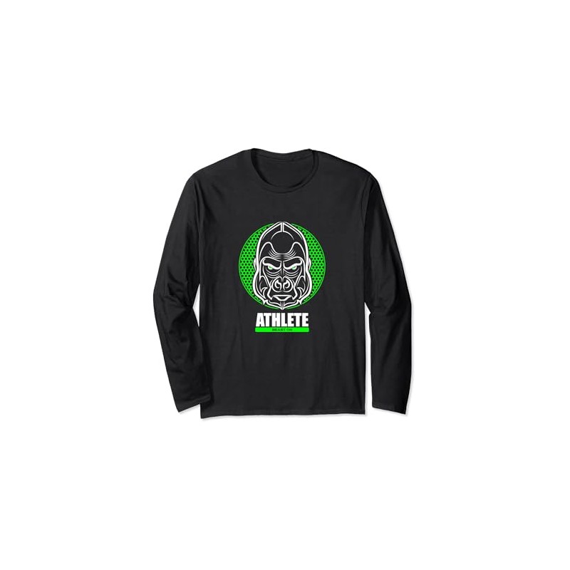 Gym Gorilla Kopf Athlet Fitness Training grün modern Gym Langarmshirt
