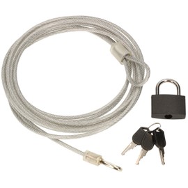 KOTARBAU® Padlock 30 mm with Steel Cable 4 mm x 3 m Key Lock Anti-Theft Device for Bicycles