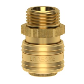 Lüdecke ES 14 A Compressed Air Coupling Quick Release Coupling Pneumatic G 1/4 Inch Male Thread DN 7.2 Pack of 10