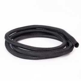 Hicab 3 m cable conduit, 16 mm, black: self-closing and flexible to cut. The braid provides secure cable bundling.