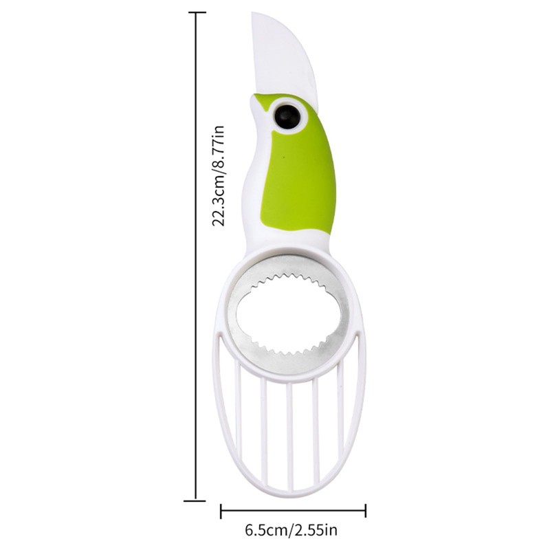 3-in-1 Avocado Tool with Soft Grip Handle, Green,