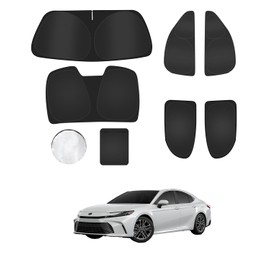 6PCS Window Shades for Toyota Camry 2025 Accessories – Full Coverage Sun Shade for Side Windows, Rear Triangular & Windshield – UV Protection & Privacy for Camping, Napping, Relaxing