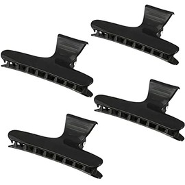 AKHÂ® 4 Psc butterfly hair Clips | 3.15" Hair Claw Clips | Butterfly Hairdresser Clamps | Sectioning Clip for Saloon | Hair Styling Accessories for Women and Girls | Butterfly Hair Claw (Black)