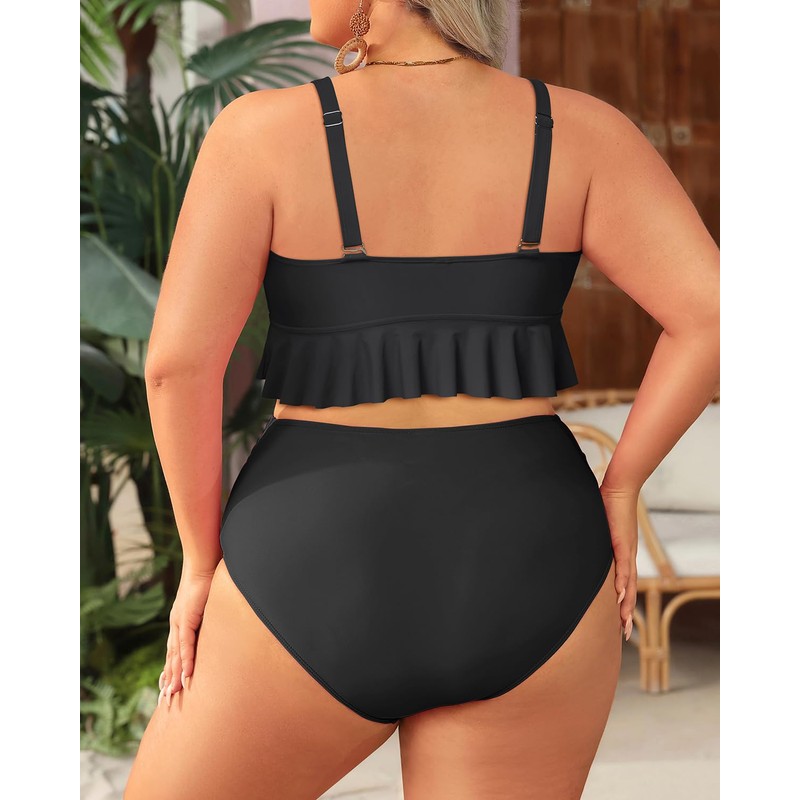 Daci Women Plus Size Two Piece Swimsuits High Waisted Bikini
