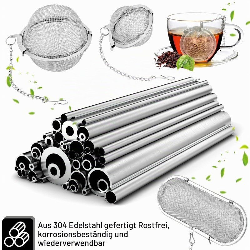 Pack of 3 Spice Strainers, Stainless Steel Tea Strainer, Spice