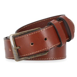 Colonial Belt Company Men's Made in The USA Casual Leather Jean Belt, Cognac (Double Keeper), 36