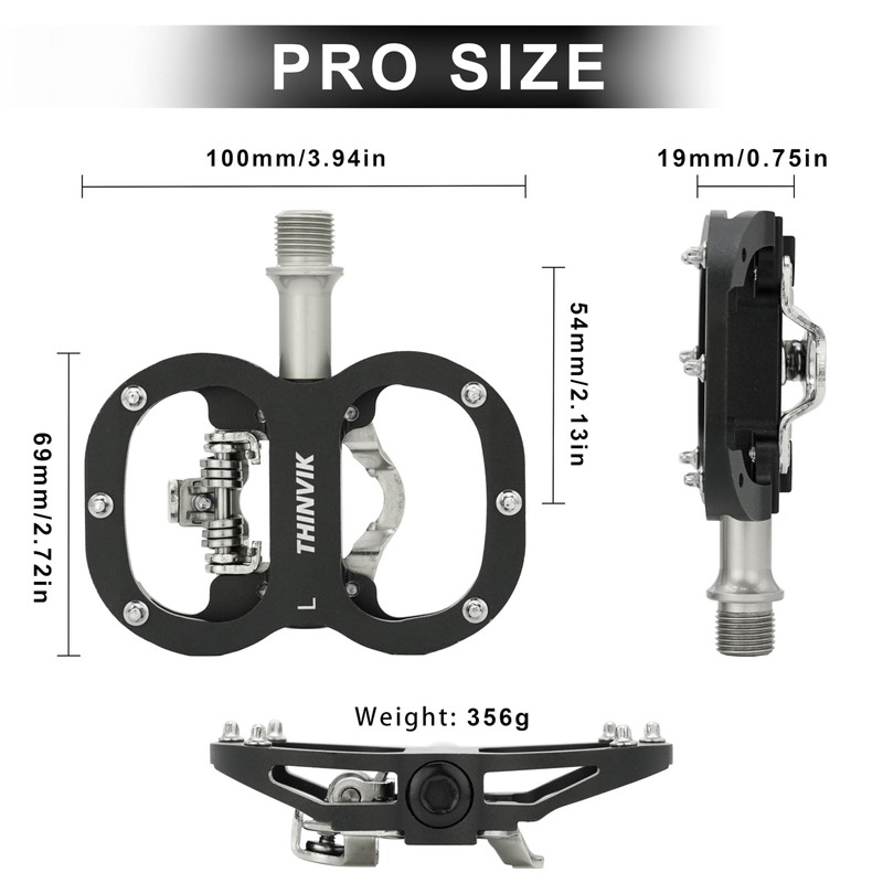 Thinvik Clipless Pedals SPD Compatible Shimano SPD System & Flat