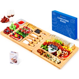 Charcuterie Boards, Thereye Cheese Board with Knife Set, Extra Large Charcuterie Board Set, Gifts for Women, Wedding Gifts, House Warming Gifts, Bridal Shower Gift