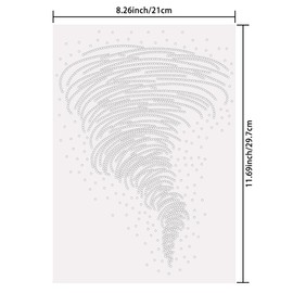 SUPERDANT Tornado Iron on Rhinestones Transfer Tornado Crystal Heat Transfer Stickers Tornado Iron on Decals Bling Rhinestone Patches for T-Shirt Clothing Tote Bag DIY Art Craft Gifts